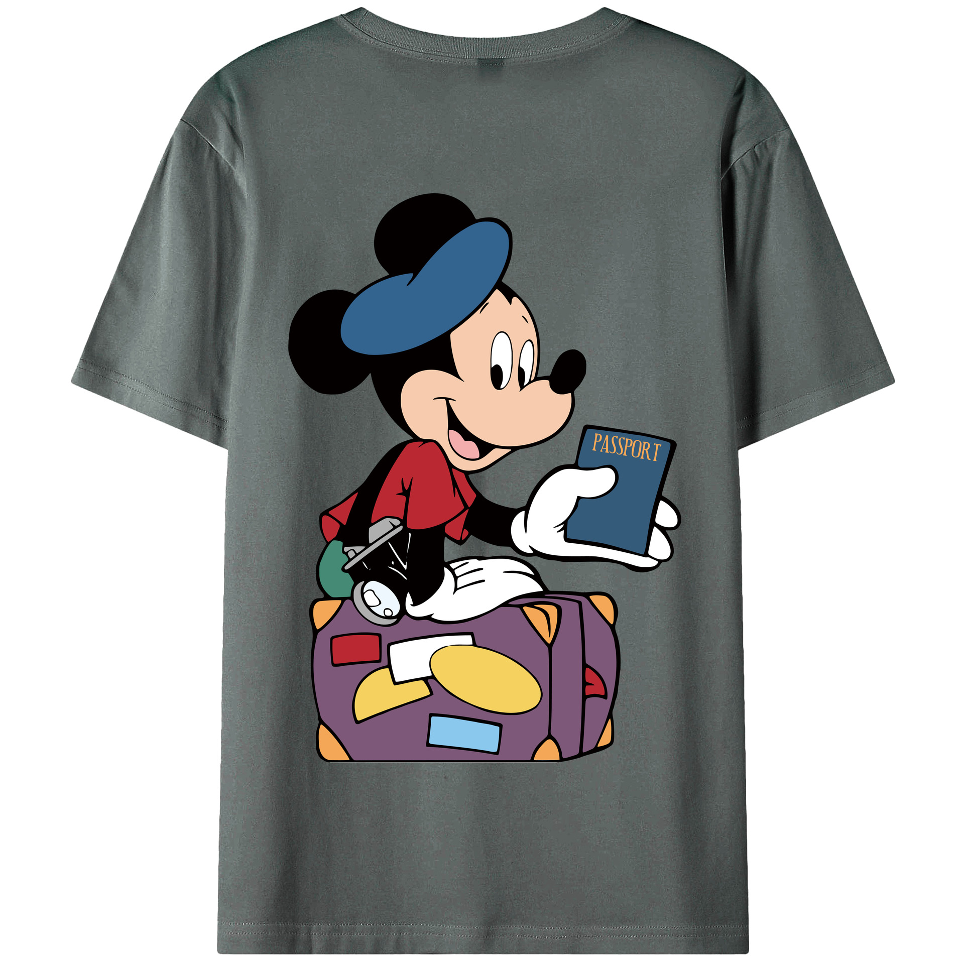 （画像用） ミッキーマウス Mickey Mouse 綿100％半袖Tシャツ（背面プリント）
